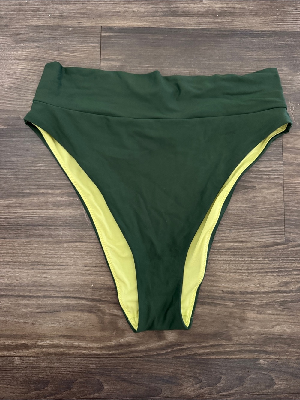 Aerie High-Waist Bikini Bottom in Dark Green